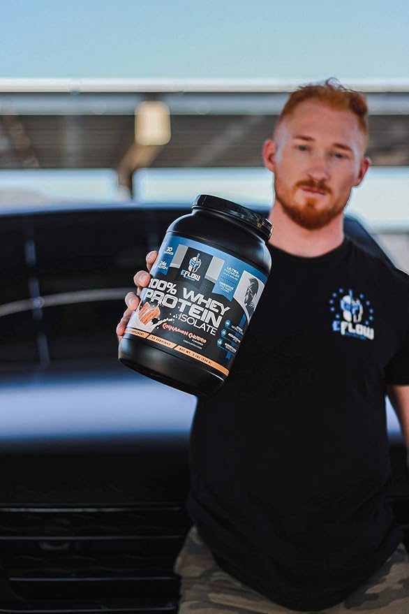 eFlow Nutrition 100% Whey Protein Isolate - Gluten &amp Lactose-Free Digestive Enzymes Added Low Carb Post Workout Shake Fast Digesting for Optimal Muscle Recovery - S'Mores (26 Servings)
