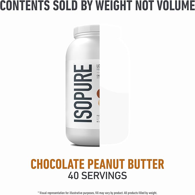 Isopure Low Carb 100% Pure Whey Isolate Protein Powder Gluten Free With Vitamins Chocolate Peanut Butter 25g Protein Per Serving 3 Lbs 40 Servings (Packaging May Vary)