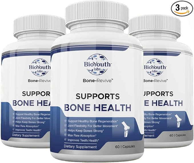 Labs Natural Bone Strength Supplements for Adults 180 Capsules - Nutritious Blend of Coleus Forskohlii Creatine Magnesium Vitamin K2 &amp C for Better Bone Health &amp Growth.