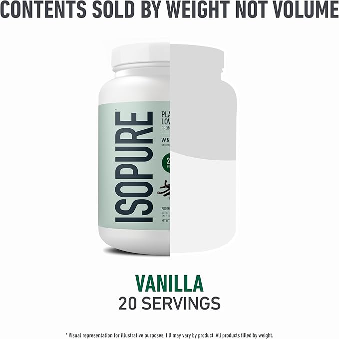 Isopure Plant-Based Protein Powder Lactose Free Gluten Free With Iron Vanilla 20g Plant Protein Per Serving 1.23 Lbs 20 Servings