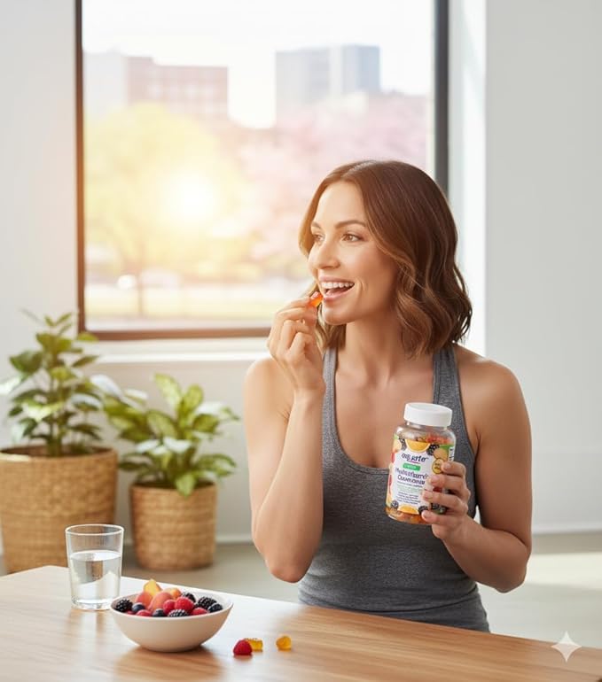 Equate Adult Multivitamin Gummies for Immune Support Mixed Berry Orange &amp Peach Flavors 150 Count