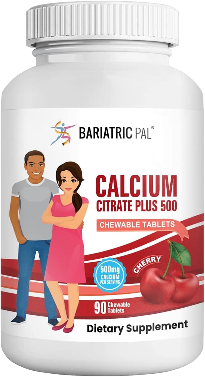BariatricPal Calcium Citrate 500mg Chewable Tablets - Cherry (90-Day Supply)