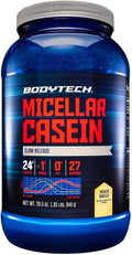BodyTech Micellar Casein Protein Powder - Slow-Release for Overnight Muscle Recovery - 24g Protein per Serving - French Vanilla (2 lb)