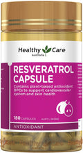 Healthy Care Resveratrol Capsule - 180 Capsules