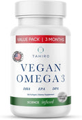 TAHIRO Vegan Omega-3 Softgels - Plant-Based Supplement with DPA DHA &amp EPA - Nutrients for Men Women and Pregnant Women - Supports Brain Health - Prenatal &amp Joint Supplements 1000mg