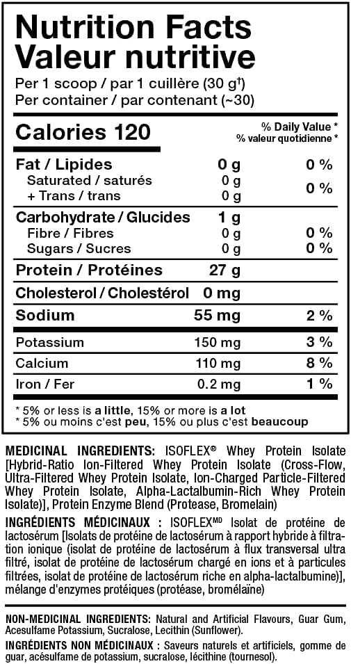 ALLMAX ISOFLEX Whey Protein Isolate Vanilla - 2 lb - 27 Grams of Protein Per Scoop - Zero Fat &amp Sugar - 99% Lactose Free - Gluten Free &amp Soy Free - Approx. 30 Servings