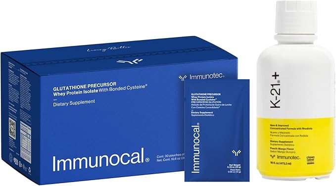 Immunocal Bundle with K-21 - Gluthathione Precursor Whey Protein Isolate &amp Herbal Adaptogen Blend with Rhodiola Rhosea
