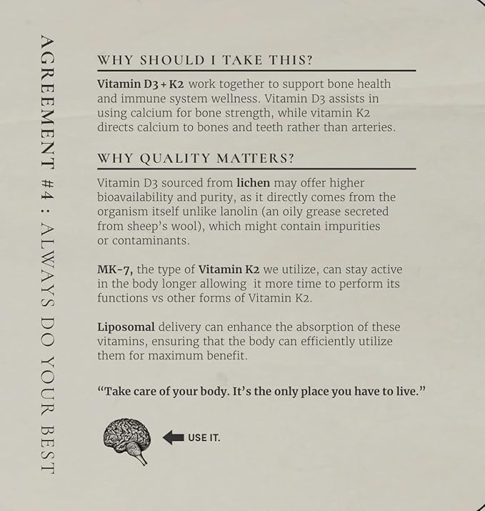 Organic Liposomal Vitamin D3 +K2