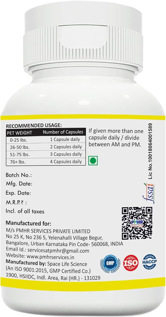 Coenzyme Q10 Capsules for Pets | Cardiac Supplements for Dog and Cats| Promote Heart Health Cognitive and Energy Support | 100 Capsules