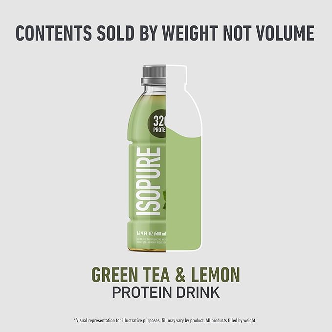 Isopure Zero Carb 32g Clear Protein Ready-to-Drink Whey Protein Isolate Green Tea 12 Pack (Packaging May Vary)
