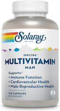SOLARAY Spectro Multivitamin for Men Men's Multivitamin for Energy and Overall Wellness with Saw Palmetto Pumpkin Seed Digestive Enzymes and More 60-Day Guarantee 30 Servings 120 Capsules