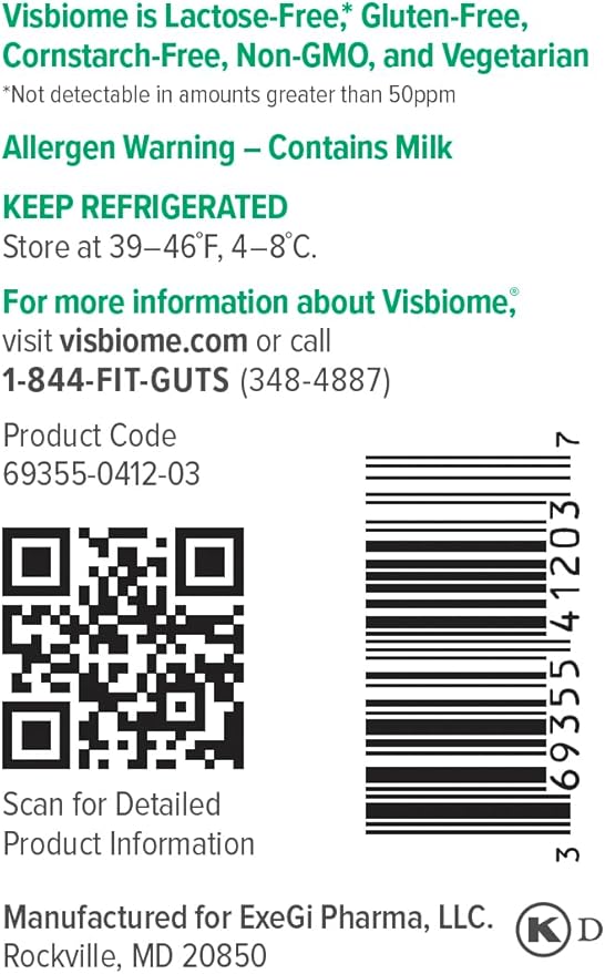 Visbiome® GI Care - High Potency Probiotic - 112.5 Billion CFU Live Probiotics Original De Simone Formulation Made in USA 240 Capsules.