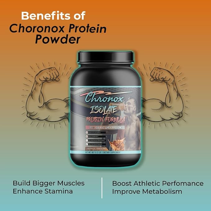 Chronox Isolate Whey Protein Powder - Chocolate Flavor - 2 LB