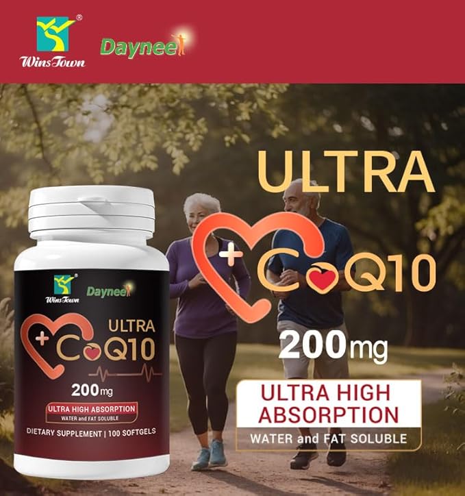 CoQ10 200mg Softgels with Vitamin E–High Absorption Coenzyme Q10 Supplement for Heart Health&ampCellular Energy Support Non-GMO Gluten-Free 100 Softgels