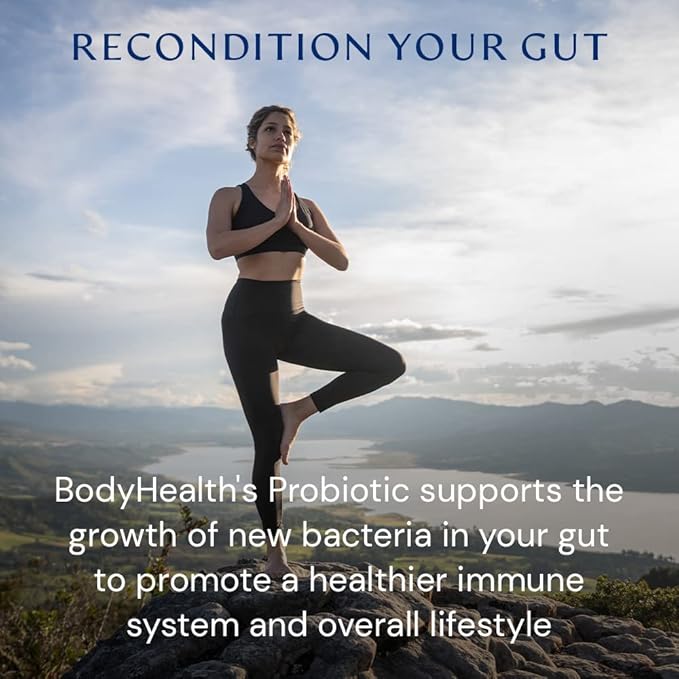 BodyHealth Probiotic Enhanced with PerfectAmino for Women and Men Spore Based with Bifidobacterium Lactobacillus Salivarius Lactobacillus Acidophilus - 60 Capsules