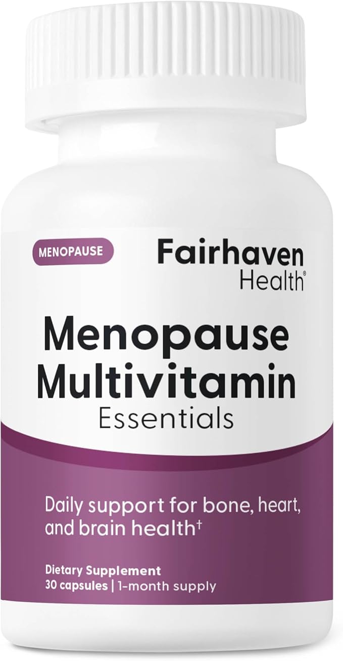 Fairhaven Health Menopause Multivitamin Essentials | Hormone Free Menopause Supplements for Women | Methylated Multivitamin for Women 50 and Over | Non-GMO | Perimenopause Supplements | 30 Capsules