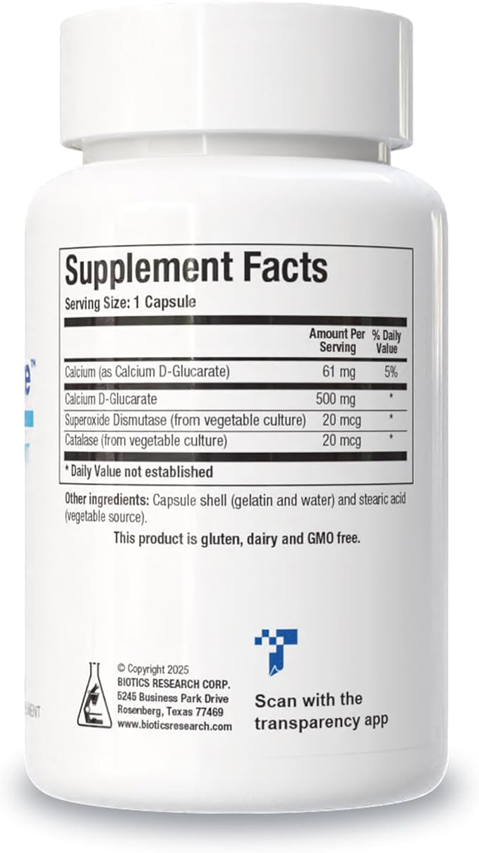 Biotics Research Ca D Glucarate Liver Detoxification Eliminates Toxins Strong Bones Hormonal Health Heart Health Healthy Body Composition Raw Organic Vegetable Culture 120 Count