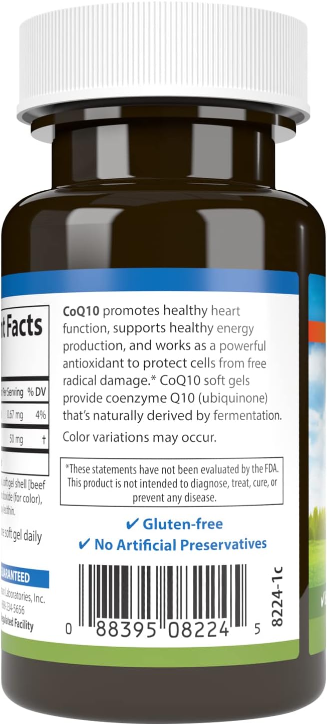 Carlson - Co-Q10 Co-Enzyme Q10 50 mg Energy Production &amp Heart Function 60 Softgels
