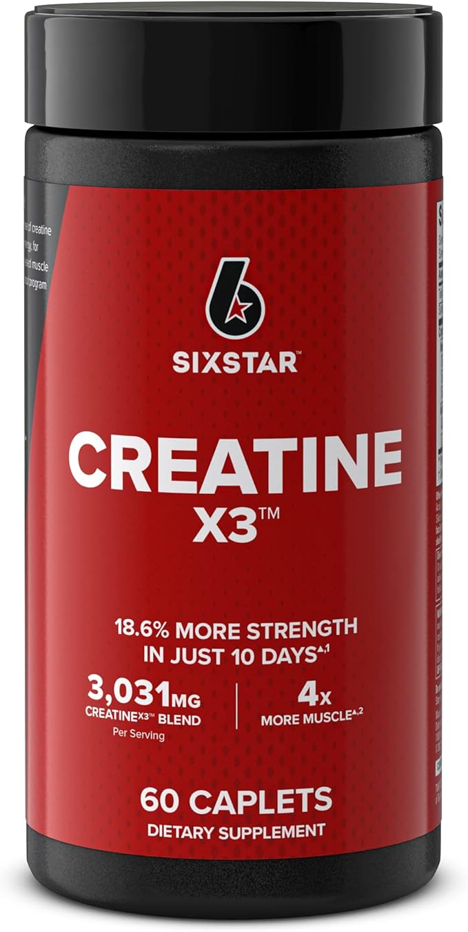 Six Star Elite 100% Whey Protein Plus Triple Chocolate 1.8lbs &amp Creatine Pills X3 Creatine Capsules Muscle Builder