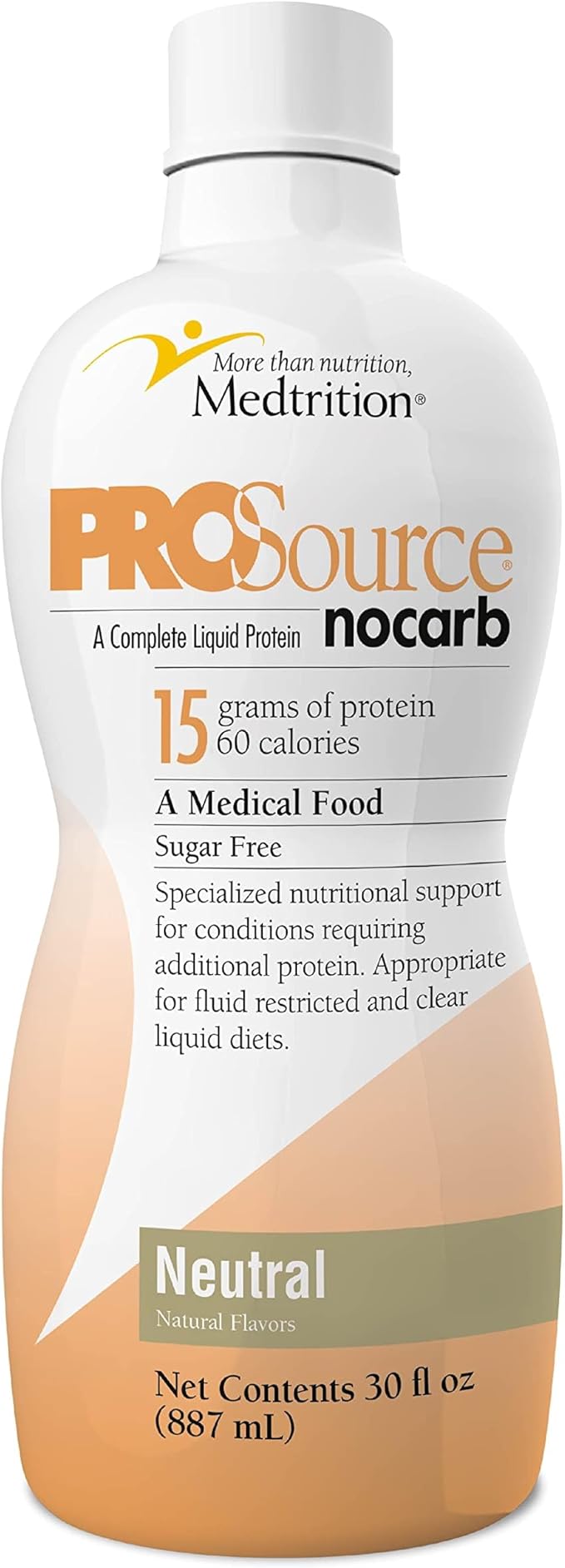 Liquid Collagen Peptides Type I III 15 Grams Protein per Oz. |Prosource NoCarb Neutral Bottle Medtrition