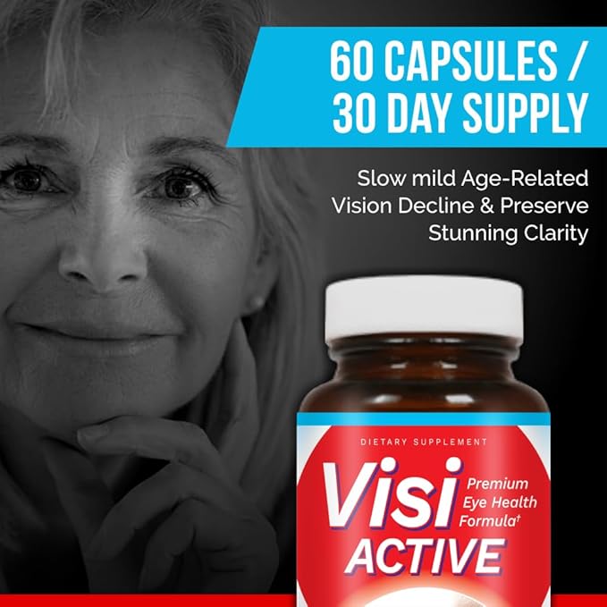 Vision Support Supplement - Eye Health Formula with L-Tartrate Resveratrol Blueberry Extract Vitamins A C D &amp 11 Ingredients for Vision Support - 60 Capsules/Bottle - 6 Pack