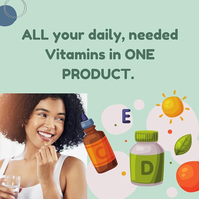 All In Nutritionals AM Multi-Vitamin +: Vegan Food-Based Multivitamin with Vitamin D3 K2 B12 Iron and Ionic Fulvic Acid