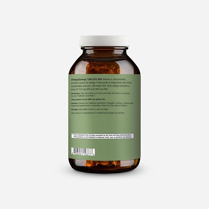 HormoneSynergy OmegaSynergy EPA-DHA 1000 mg. by Dr. RetzlerRx™ - Natural Lemon Flavor Triglyceride Form Helps Support Cardiovascular Musculoskeletal &amp Immune System Health* - 120 Softgels