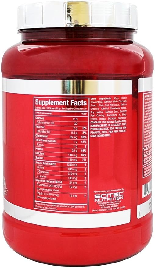 Scitec Nutrition 100% Whey Protein Professional - 2.03 Pound Strawberry White Chocolate