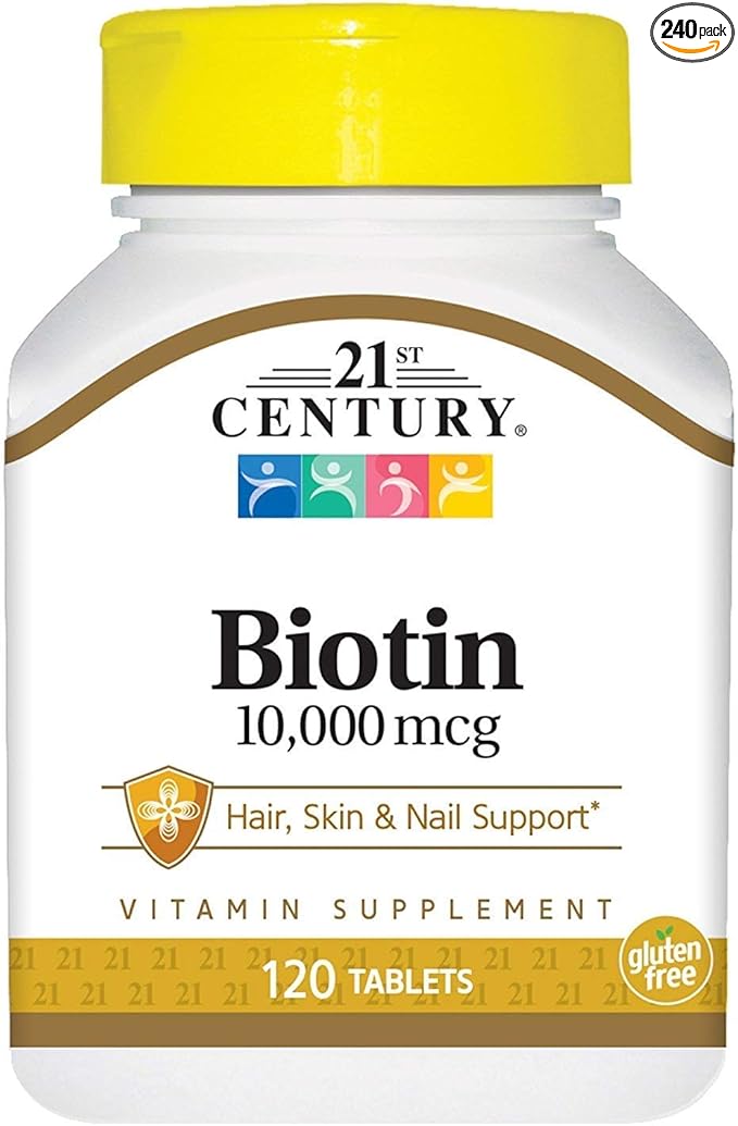 21st Century Biotin 10000 mcg 120 Tablets (Pack of 4)