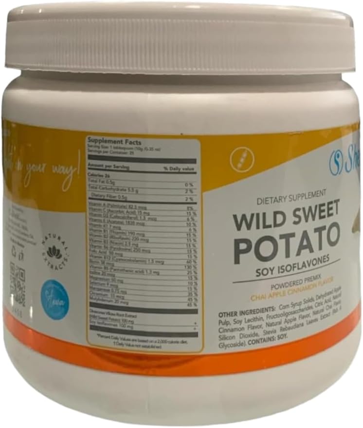 Wild Sweet Potato Soy Isoflavones Powdered Premix with Chai Apple Cinnamon Flavors 250g
