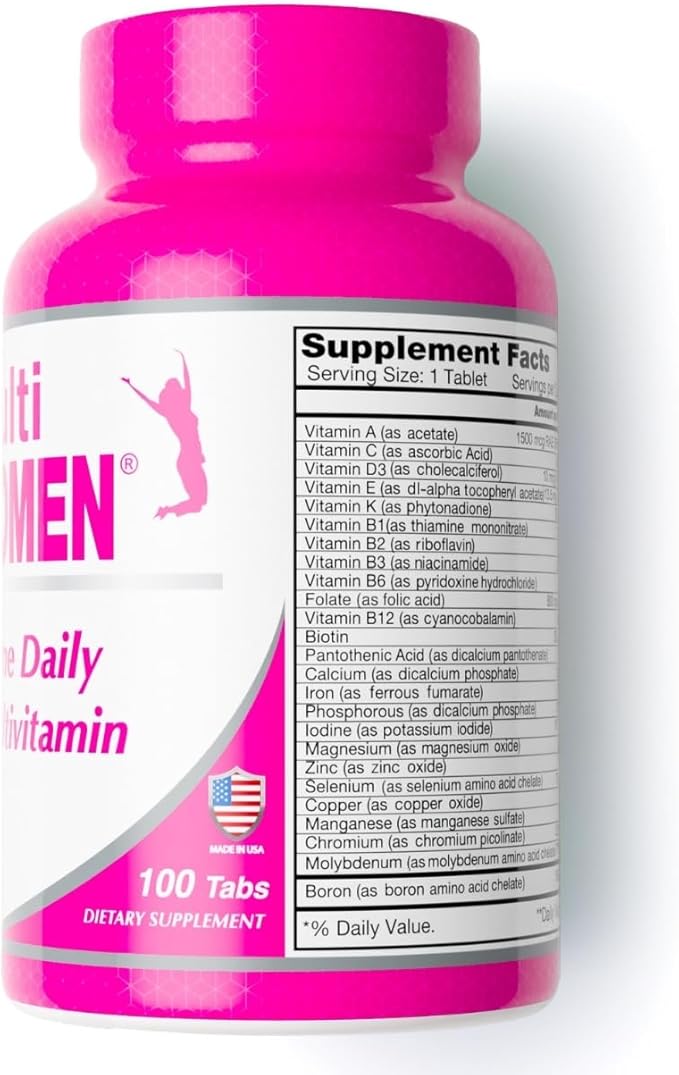 ALFA VITAMINS Multi Women Vitamins Dietary Supplement with Essential Vitamins &amp Minerals for Women - Amino Acids + Antioxidants - 100 Tablets (2 Pack)
