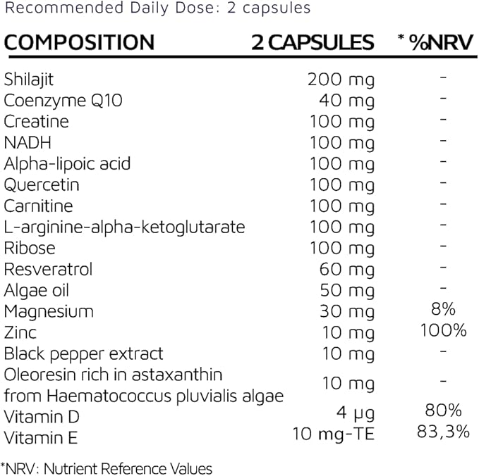 Revital® – Focus and Energy Supplement with NAD+ Complex Resveratrol &amp Shilajit – Advanced Energy Supplements for Women and Men for Mental Clarity Cellular Energy &amp Vitality