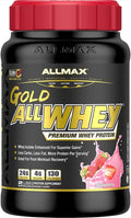 ALLMAX Nutrition Gold ALLWHEY Strawberry - 2 lb - 24 Grams of Protein Per Scoop - Gluten Free Low Carb &amp Low Sugar - Approx. 30 Servings