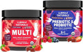 Llama Naturals Kids Multivitamin and Probiotic and Prebiotics Bundle Vegan Organic Gut Health and Immune Support Gummies Real Fruit Gummy Vitamins No Added Sugar Cane 2 Bottles 30 Day Supply