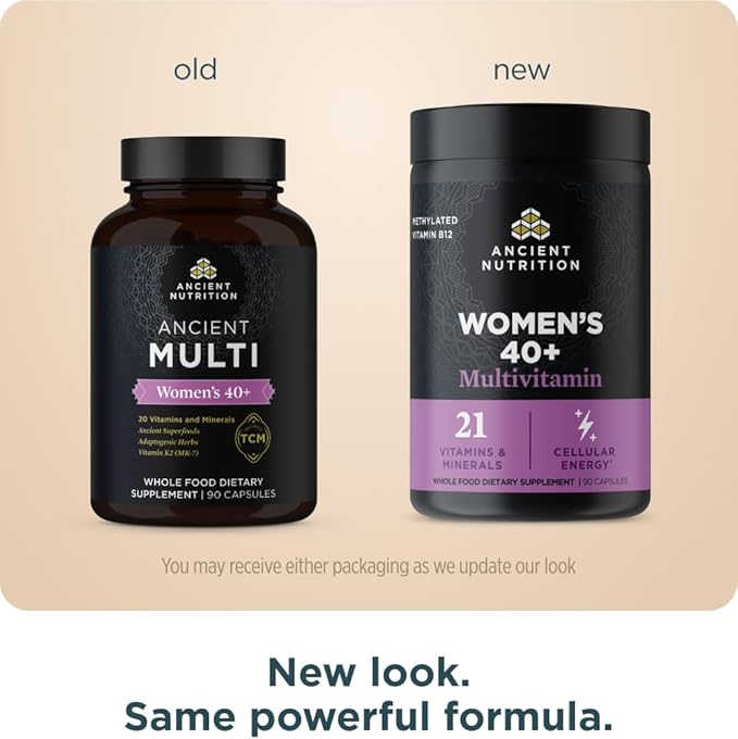 Ancient Nutrition Multivitamin for Women 40+ Multi Vitamin &amp Immune Support with Methylated Vitamin D C Magnesium Stress Sleep Support Bone Health 90 Ct