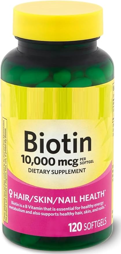 SEDLAV Biotin Hair/Skin/Nails Health Dietary Supplement Softgels 10000 Mcg 120 Count + Sticker Designed to Support Hair Skin and Nail Wellness Through Consistent Daily Use