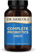 Dr. Mercola Complete Probiotics - 70 Billion CFU - Supports Immune Digestive &amp Gut Health - Features 10 Strains - Shelf Stable - GMO-Free Gluten-Free &amp Soy-Free - 90 Capsules (90 Servings)