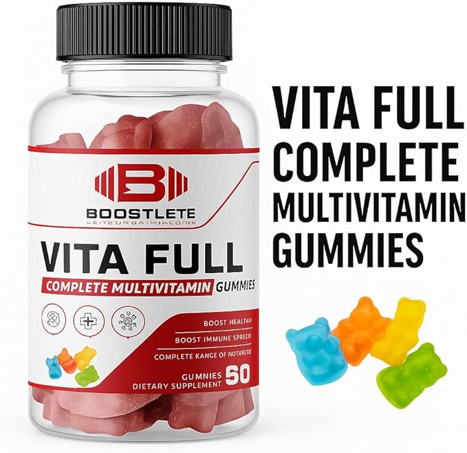 Vita Full – Complete Multivitamin Gummies for Adults | Immune Energy &amp Nutrient Support | Strawberry Flavored | 60 Gummies