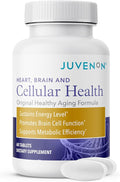 Juvenon Cellular Health | Heart Brain Supplement with Acetyl L-Carnitine and Biotin - Supports NAD+ Function Energy Production Mood Revitalized Metabolism Mental Focus &amp Clarity (60 Tablets)