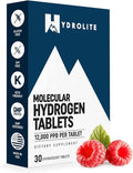 HydroLite Molecular Hydrogen Tablets for Drinking Water with Magnesium | Highest Concentration H2 12000 PPB | Energy Booster Enhance Performance &amp Recovery | Made in USA 30 Tablets (Raspberry)