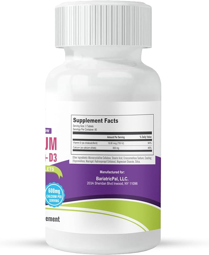 BariatricPal 30-Day Bariatric Vitamin Bundle Multivitamin ONE 1 per Day! with 45mg Iron Chewable - Orange Citrus Easy Swallow Calcium Citrate (600mg) and D3 Coated Tablets
