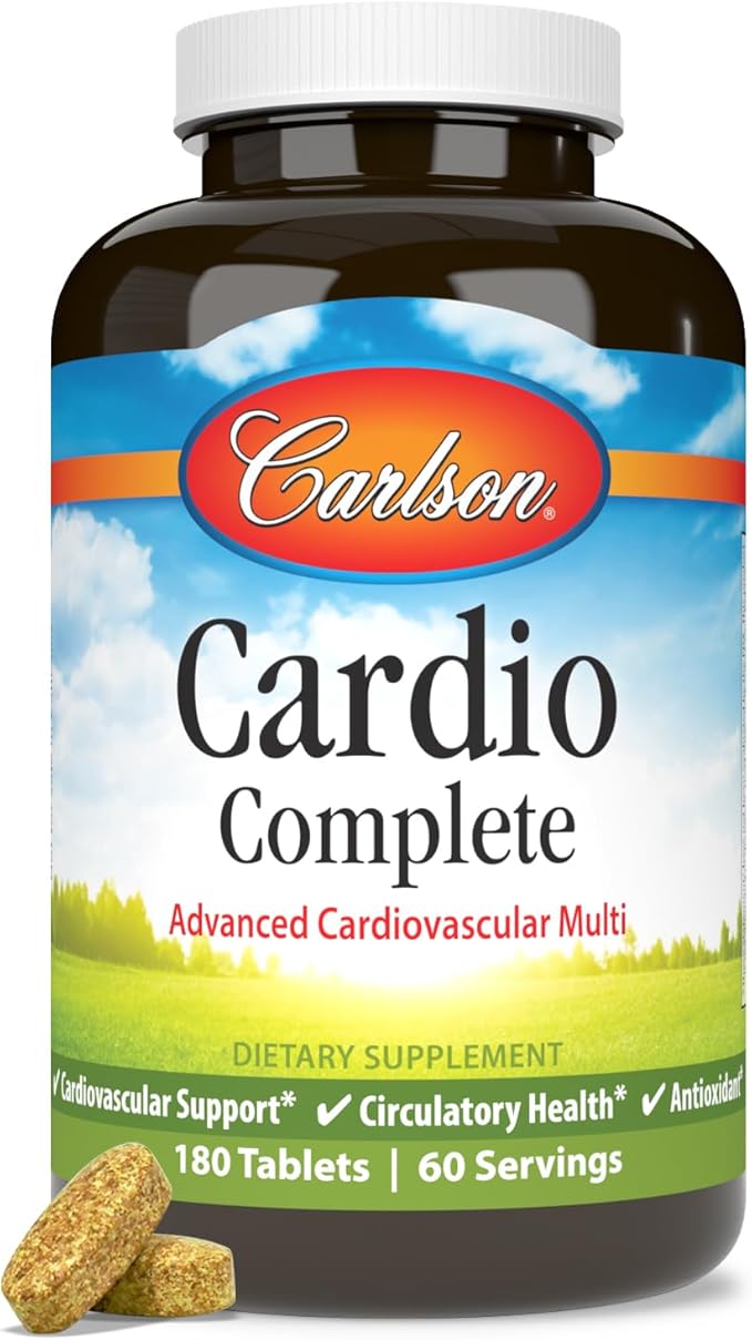 Carlson - Cardio Complete Advanced Circulation Multivitamin Heart Health Circulatory Support 180 Tablets