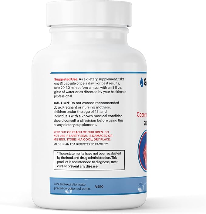 CoQ10 200mg - Advanced 30 Capsules Coenzyme q10 Ubiquinone Mitochondrial Fuel for Strong Heart &amp Lasting Energy - Ideal for Statin Users - Perfect for Blood Flow &amp Heart Health Support