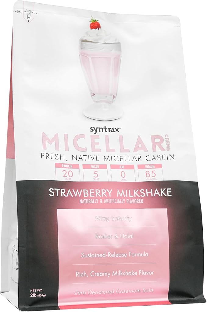 Syntrax Nutrition Micellar Creme Fresh Native Micellar Casein Strawberry Milkshake 2 lbs.