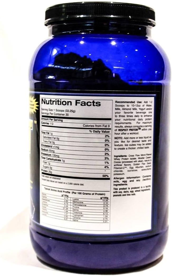 Superfood Protein Shake- Respect Protein Vanilla Ice Cream 30 Servings– Best Meal Replacement Formula for Women &amp Men– Whey Protein Isolate Micellar Casein Flax &amp Fiber