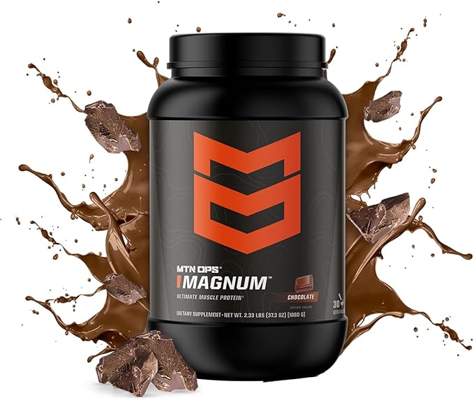 MTN OPS Magnum Chocolate Protein Powder 23g of Whey Isolate Protein &amp Milk Protein with BCAAs Zero Sugar &amp Gluten Free 30-Servings
