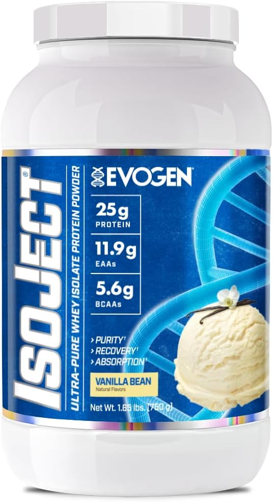 Evogen Isoject - Whey Protein Isolate | Ultra-Pure Whey Protein Powder with Ignitor Enzymes BCAAs and EAAs | Enhanced Absorption &amp Recovery | Vanilla | 25 Servings