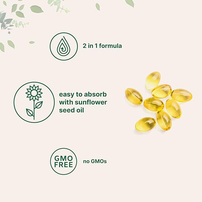 Micro Ingredients Vitamin D3 5000iu + K2 100mcg Softgels &amp Pure Triple Magnesium Complex 400mg Capsules | 2 Pack Bundle | Essential D &amp K Sunshine Vitamins | Glycinate Malate &amp Taurate