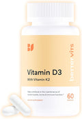 Bettervits Vitamin D3 5000 IU for Women and Men | with High Strength K2 Vitamins for Immune Support and Bone Health | Vitamin D Supplements with Calcium Absorption | 60 Vegetarian Capsules