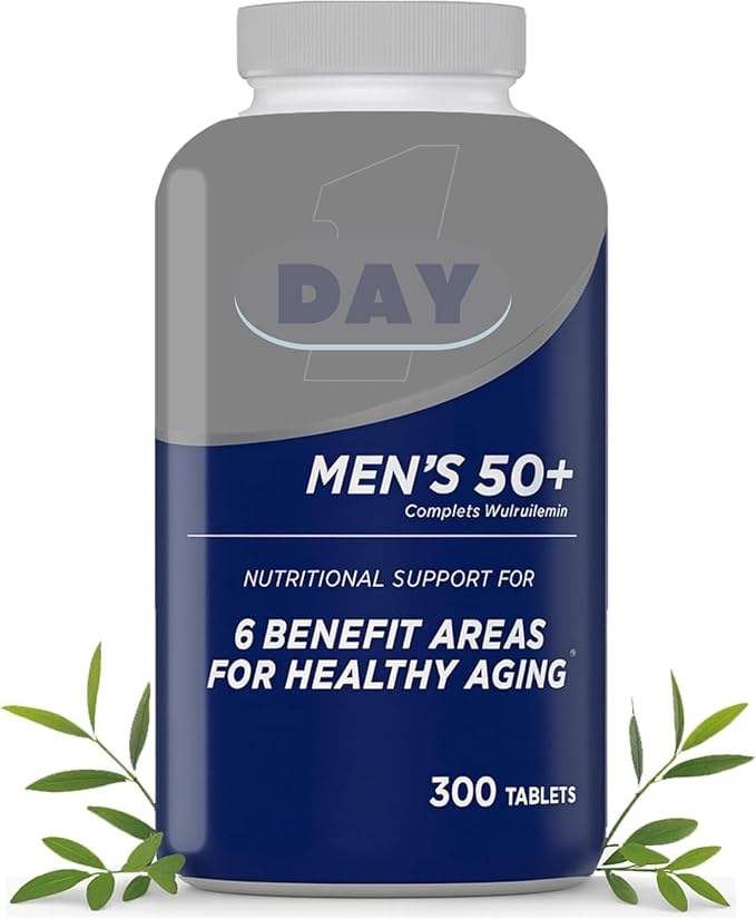 1'Day Men’s 50+ Healthy Advantage Multivitamin Daily Nutritional Support for Men 50+ 300 Tablets (Pack of 01)
